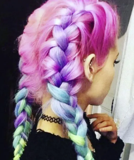 Multi colored butterfly braids