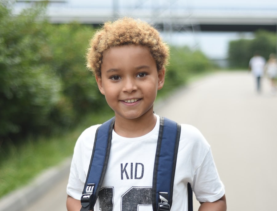 school haircut for afro boy