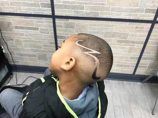 Side Design with Buzzcut Black Boy