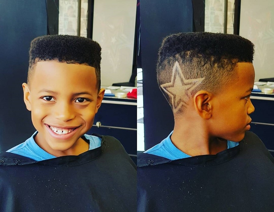 kid's flat top hair with undercut