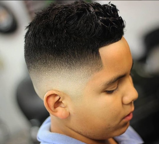 Wavy Spikes with High Fade Black Boy Haircut