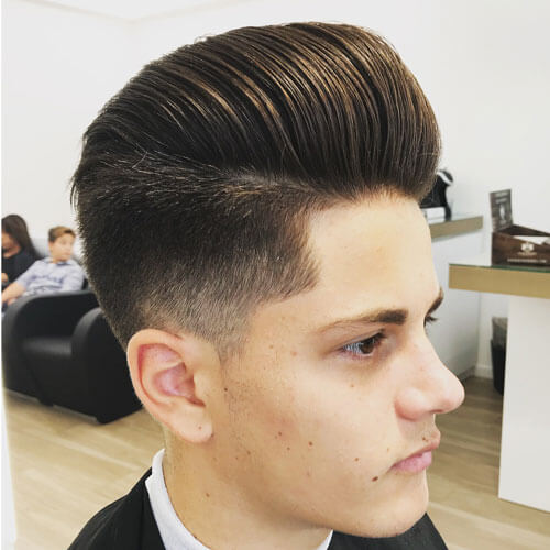 Combed Back Pompadour With Undercut