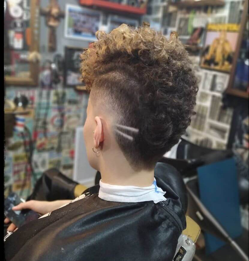 Curly Mohawk With Undercut Design