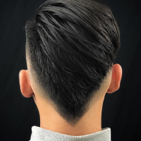 Shaped Neckline V Cut Hairstyle Men