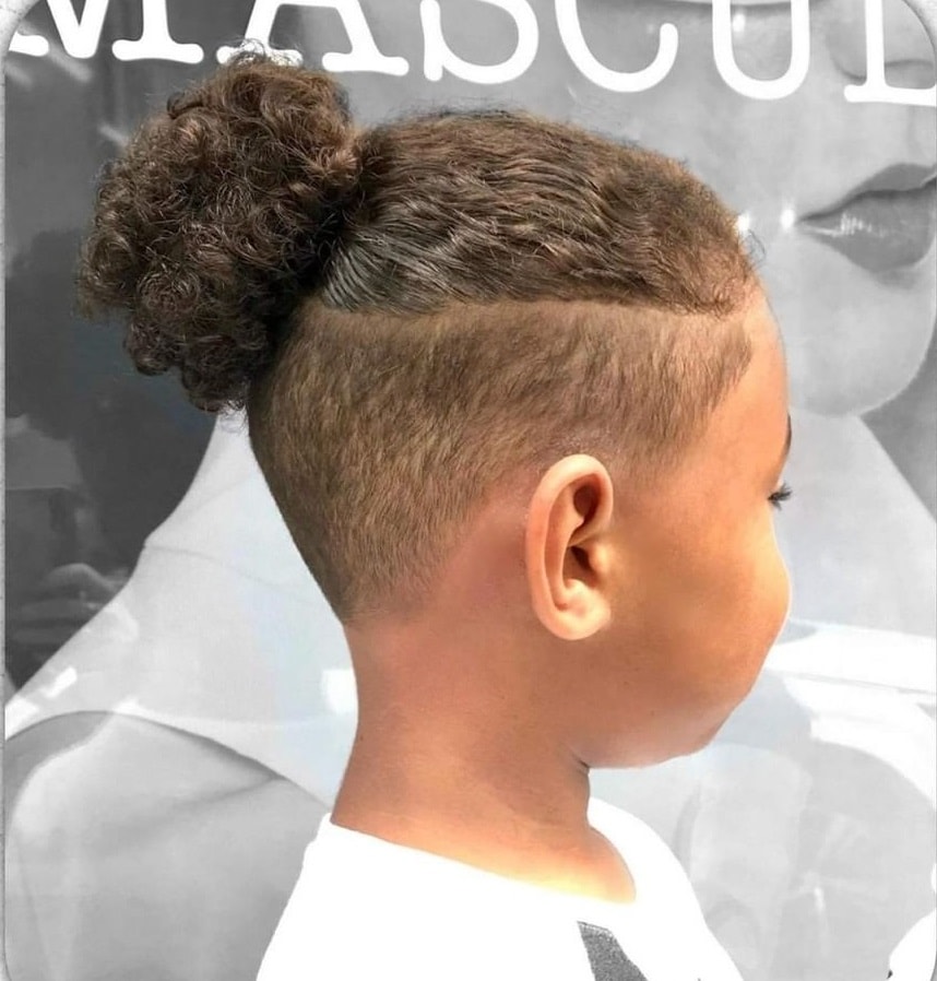 man bun with undercut for kids