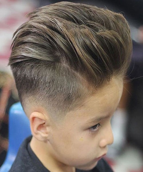 Casually Textured Quiff With Mid Fade