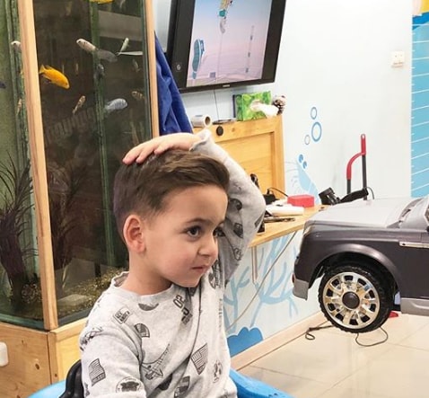 Baby Boy Side Swept Hair With Low Fade