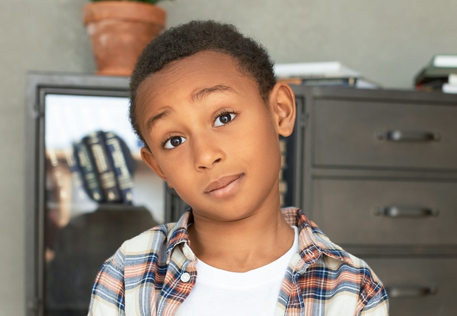 curly army haircut for black kid