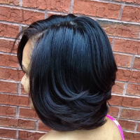 Medium Length Black Layered Bob Hairstyles