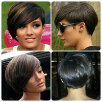 Rihanna Short Hairstyle Back And Front