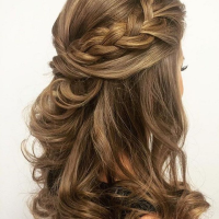 Medium Length Hair Half Up Half Down Wedding Hairstyles