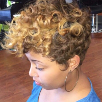 Honey Brown Natural Short Blonde Hairstyles For Black Ladies