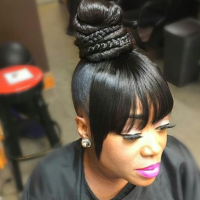 Ponytail High Bun Hairstyles For Black Hair With Weave