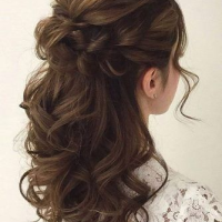 Half Up Half Down Curly Bridal Hairstyles