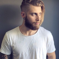 Long Hair One Side Hairstyle For Men