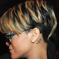 Short Black Hairstyles With Blonde Highlights