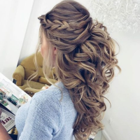 Curly Half Up Half Down Wedding Hairstyles