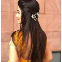 Hairstyles For Long Hair With Saree