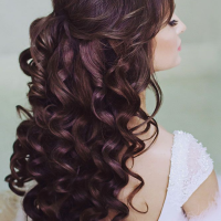 Curly Half Up Half Down Hairstyles Wedding